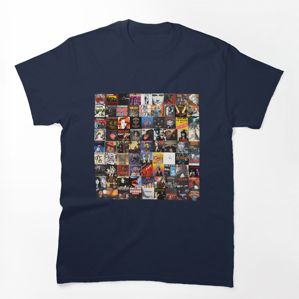 Rock Vinyl Record Collage Art Design For Music Lovers Shirt