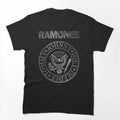 Johnny Joey Deedee Tommy Ramones Band Logo- Grey Distressed Design Shirt