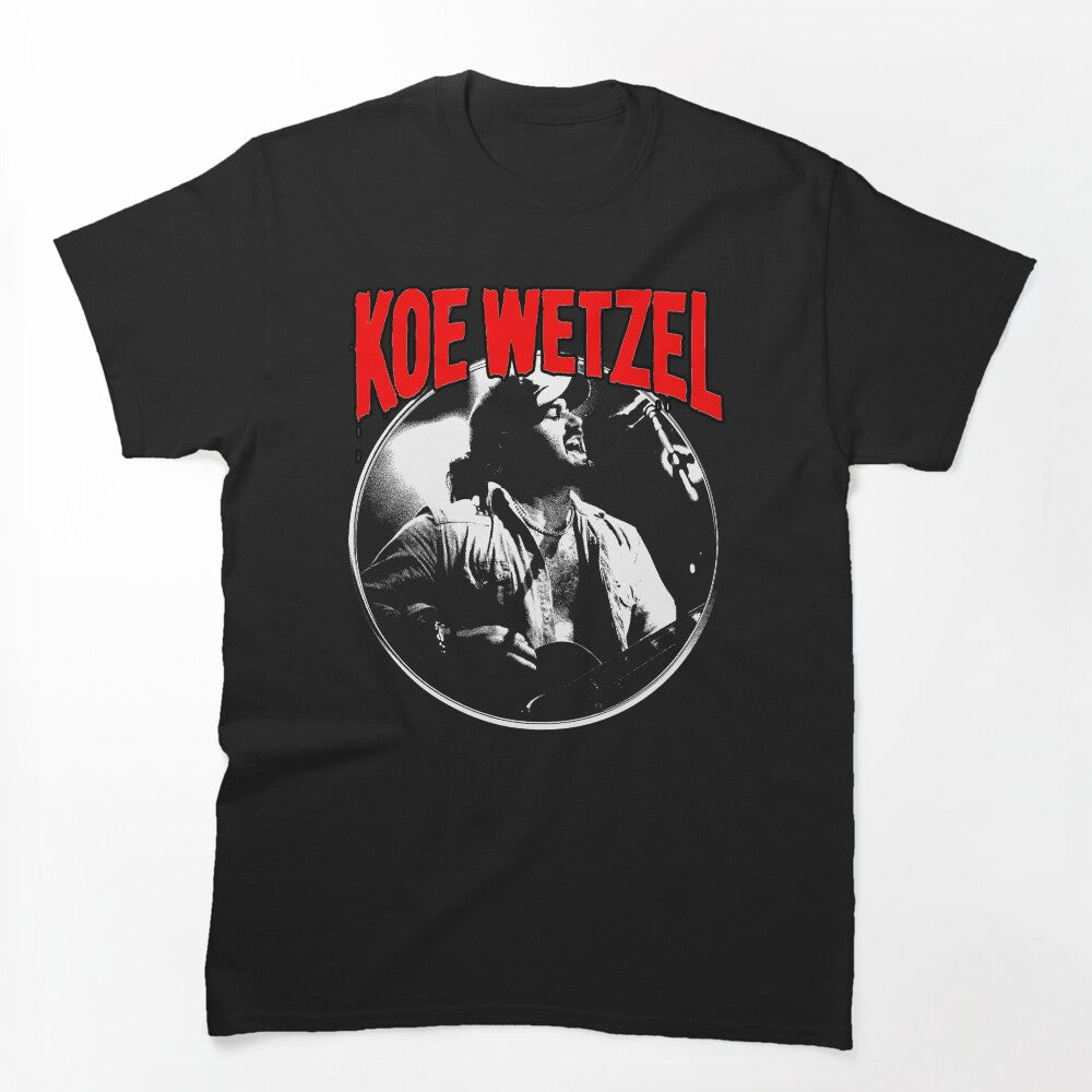 Red Typography Country Singer Music Shirt