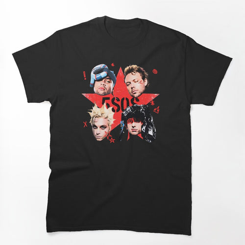 5 Seconds Of Summer Red Star Graphic Shirt