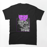 Typography Purpel Silhouette Thrash Metal Band Shirt
