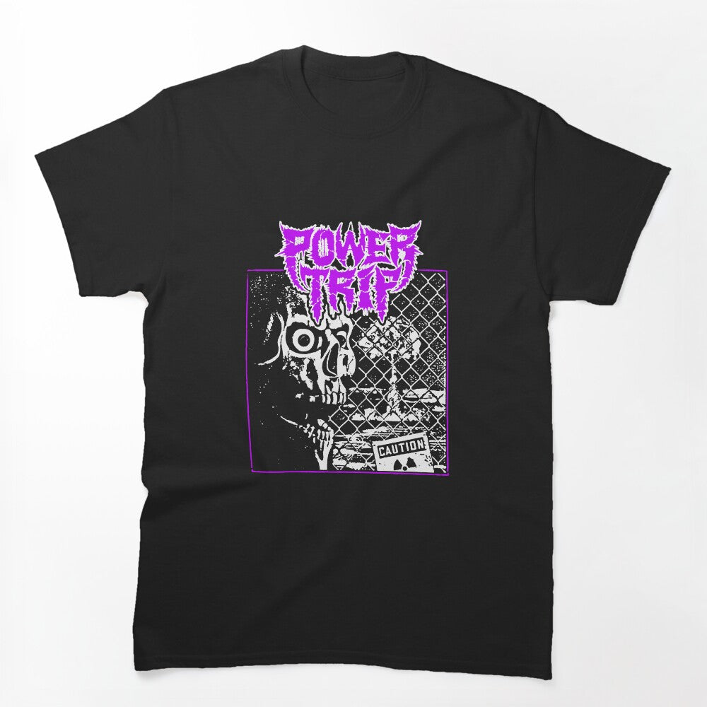 Typography Purpel Silhouette Thrash Metal Band Shirt