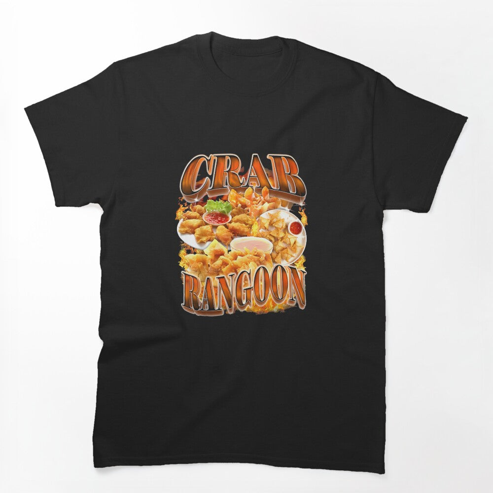 Crab Rangoon Meme Bootleg Rap Style 90s Vintage Funny 1990s Shirt