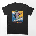 Leonida Surfing Shark Hawaiian Beach Retro Shirt