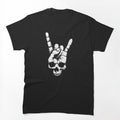 Heavy Metal Skull With Devil Horns Hand Shirt