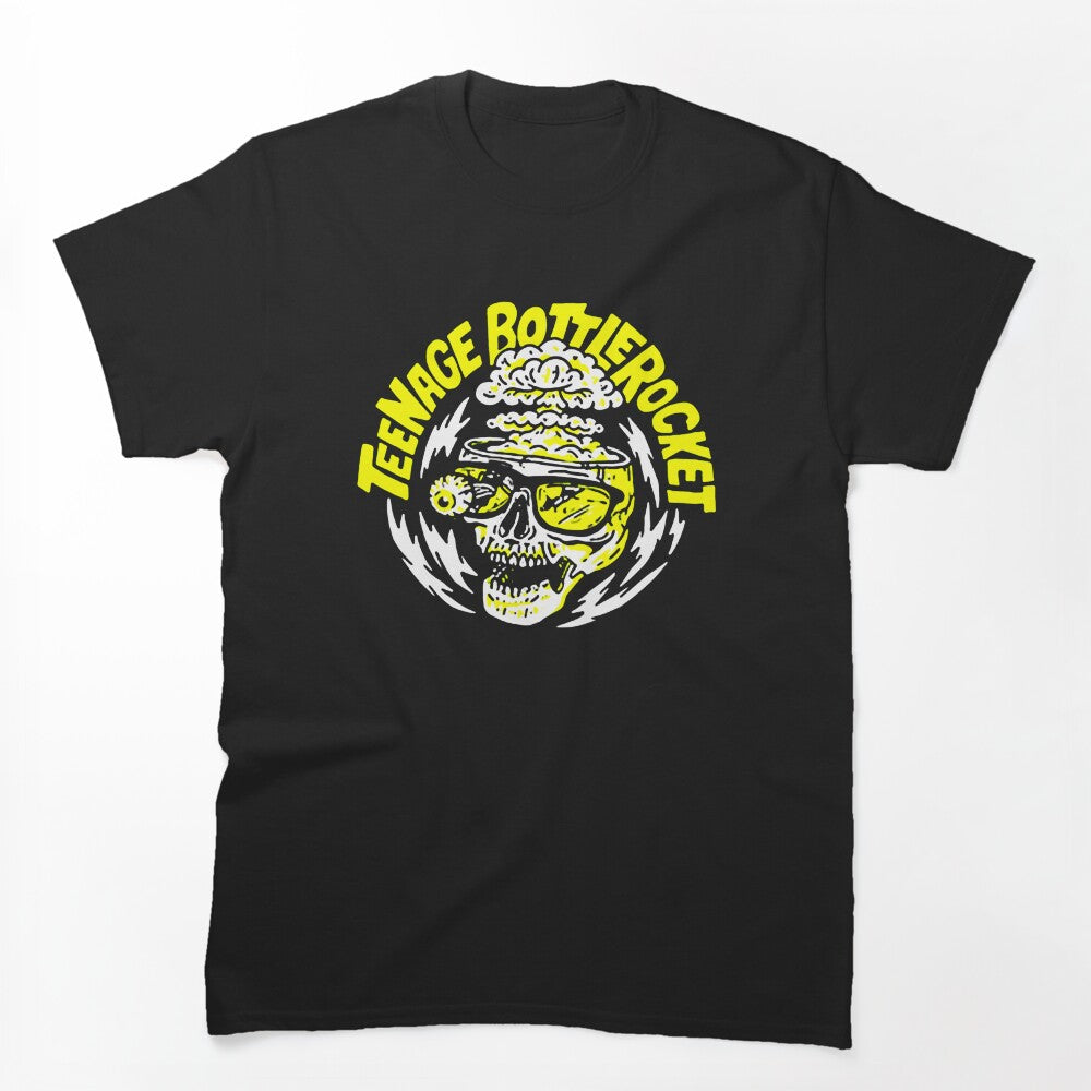 Yellow Typography Skull Silhouette Head Shirt