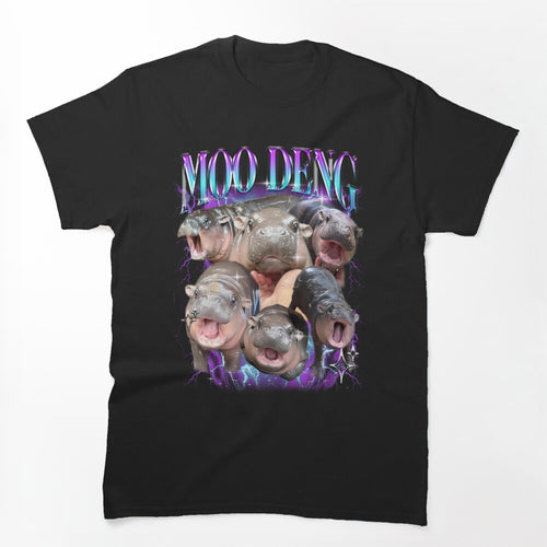 Moo Deng Bootleg Rap Cute Moo Deng Funny Bootleg Baggy Meme Shirt