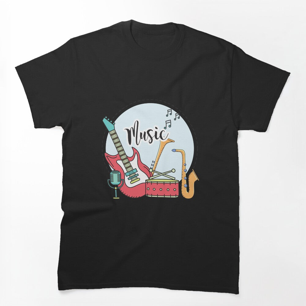 Guitar Piano Drum Music Notes Socks Saxophone Violin Math Casual Cool Shirt