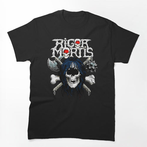 Skeleton Skull Battle Axe Mace Crossbones Shirt