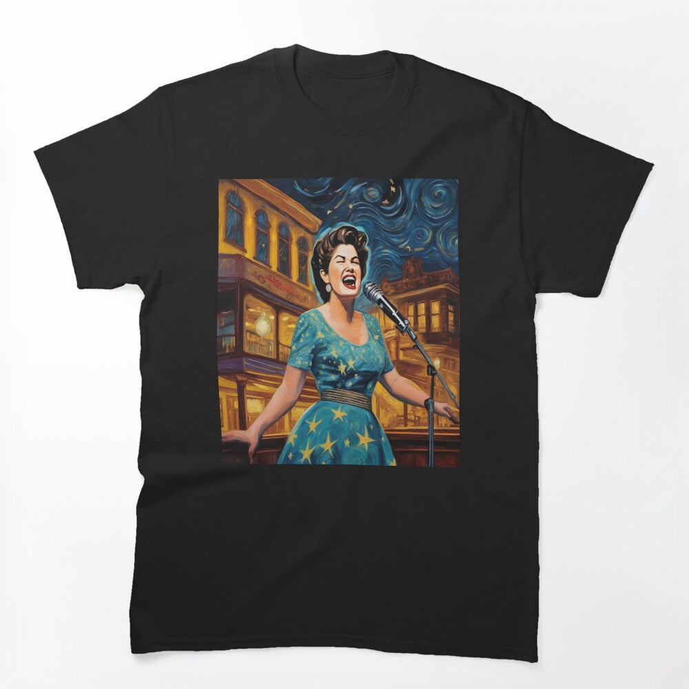 Vintage Visions Patsy Cline's Serenade Under Neon Stars Shirt