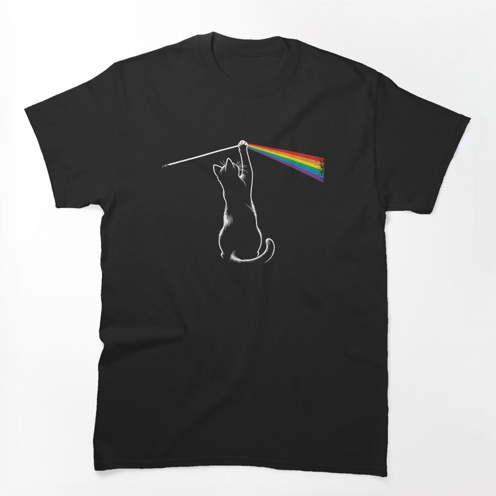 Funny Cat Rock Music Dark Side Of The Meow Cat Shirt