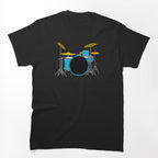 Blue Drum Kit Drummer Musician Shirt