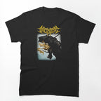 Yellow Typography Technical Death Metal Band Shirt