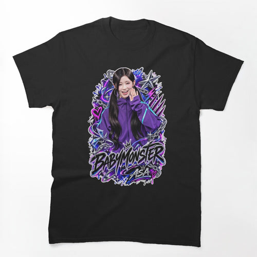 Asa BABYMONSTER Purple Track Championship Graphic Esports Vibe Shirt