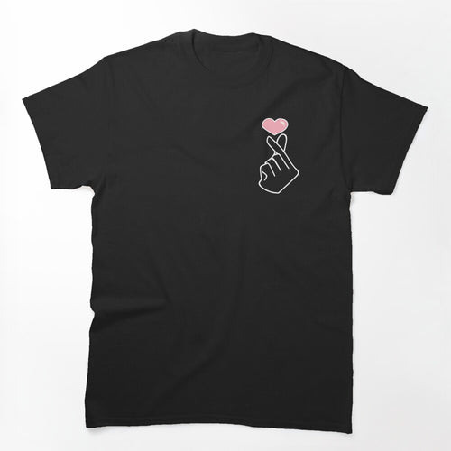 Kpop Korean Finger Heart Pattern Shirt