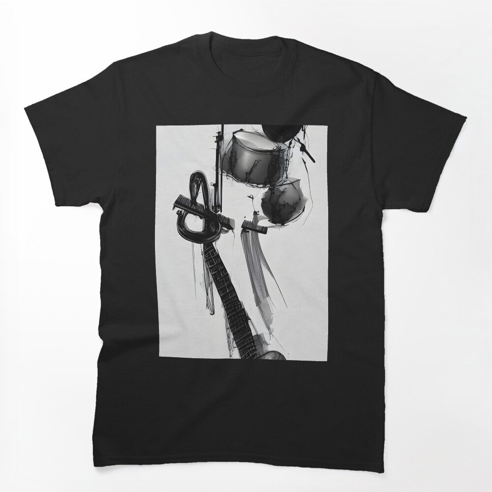 Abstract Musical Instrument And Drums Design Shirt