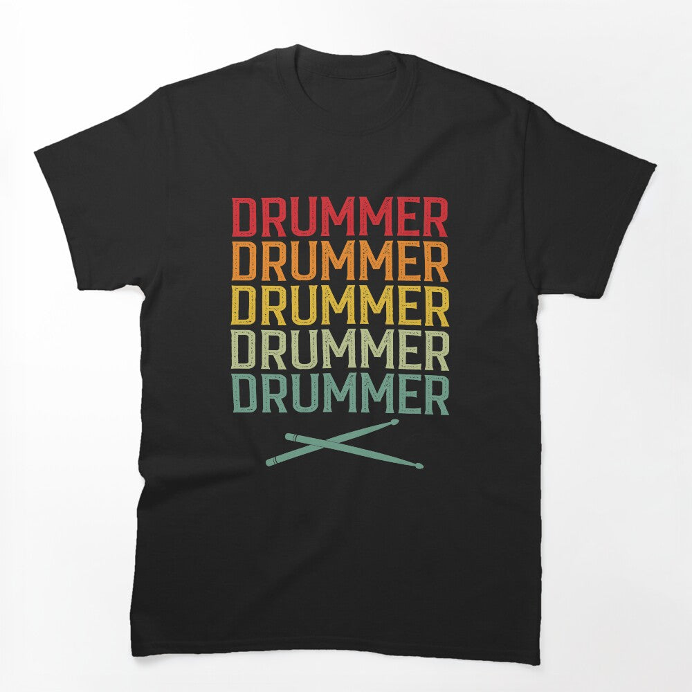 Drummer Drumsticks Vintage Style Drum Player Shirt
