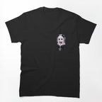 White Haired Goth Girl With Horns Pixelart Shirt