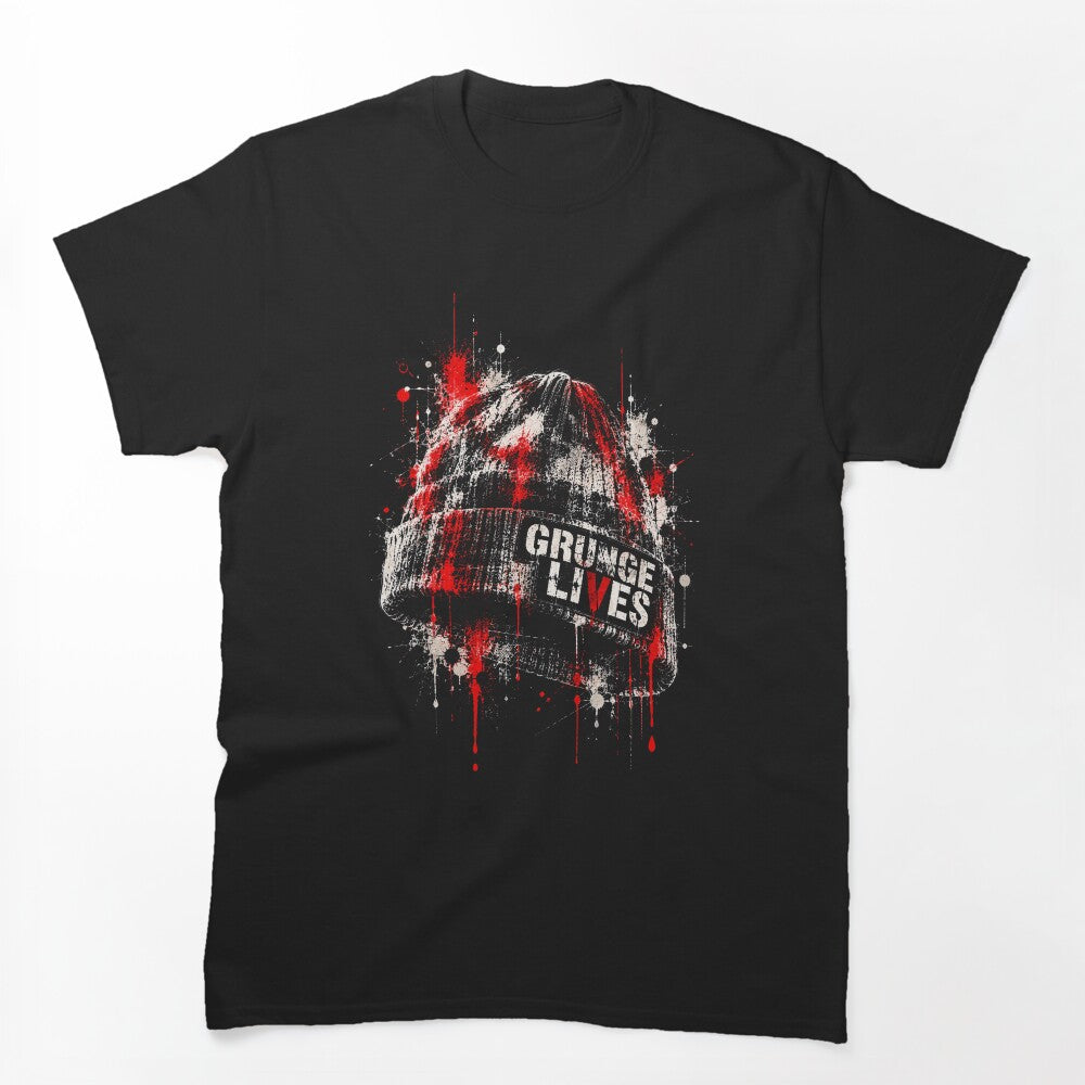 Grunge Lives Distressed Beanie Shirt