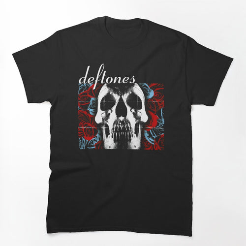 Deftones Alternative Rock Skull And Red Roses Floral Music Shirt