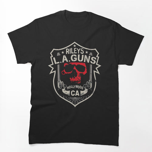 Riley's L A Guns Official Logo Red Skull Shirt