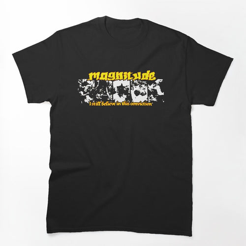 Yellow Typography Death Metal Band Shirt
