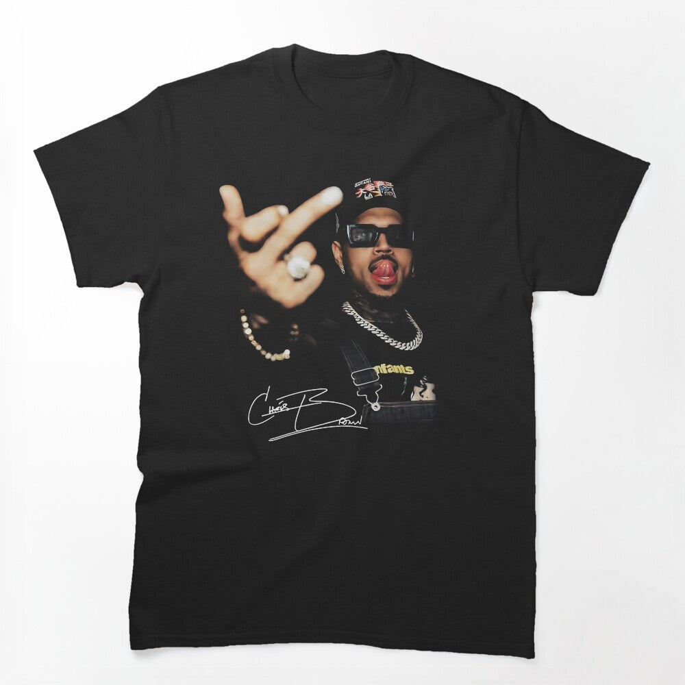 Vintage R&B Singer Portrait Signature Retro Urban Music Graphic Shirt