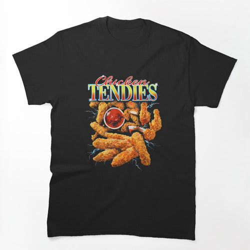 Vintage Chicken Tendies Bootleg Rap Retro 90s Junk Food Shirt