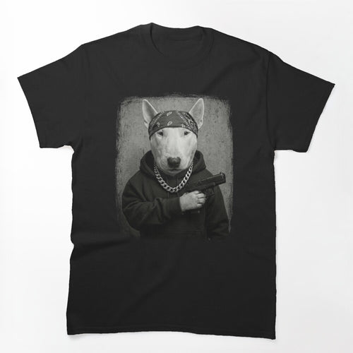 Bull Terrier Dog Pistol Bandana Streetwear Shirt