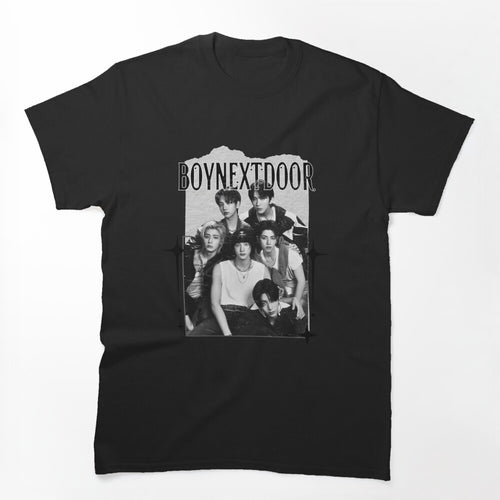 BoyNextDoor Kpop Boy Group Scrapbook Collage Cozy Y2K Vintage Design Shirt