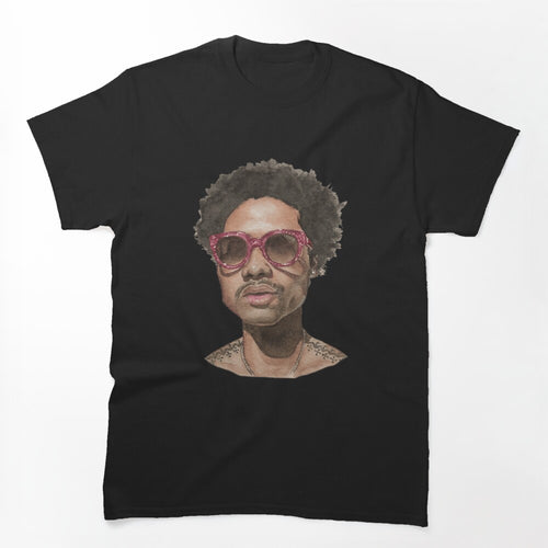 Steve Lacy Pink Sunglasses Portrait Graphic Shirt