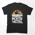 Funny Death Metal Cat Rainbow Heavy Metal Shirt
