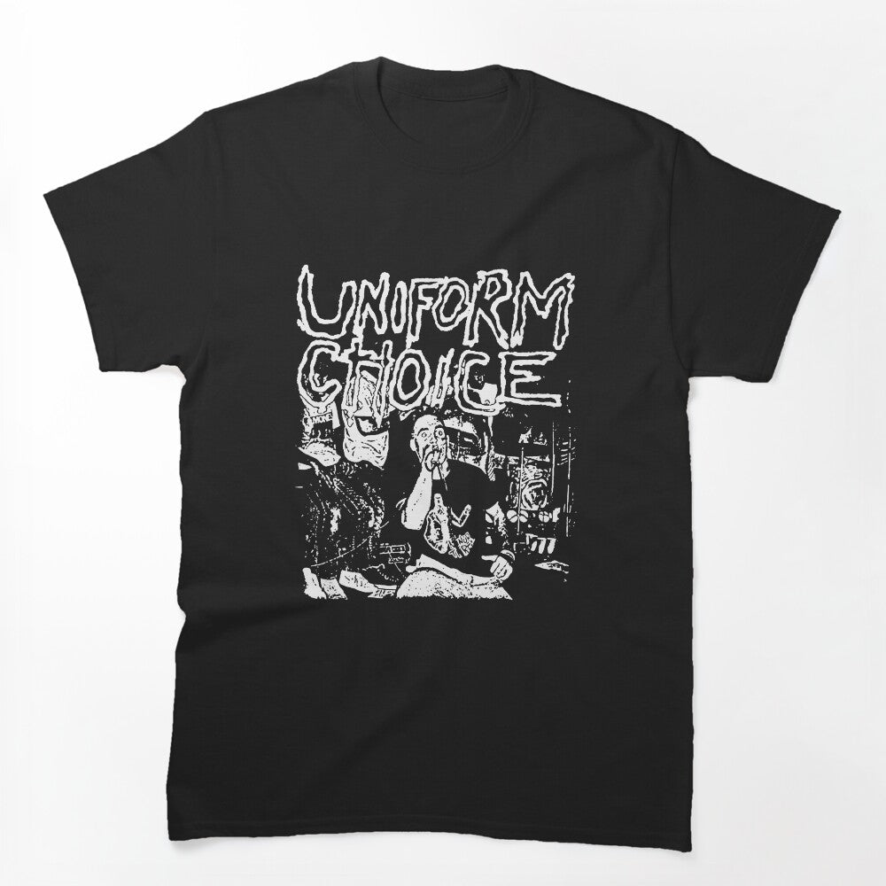 White Typography And Silhouette Melodic Hardcore Shirt