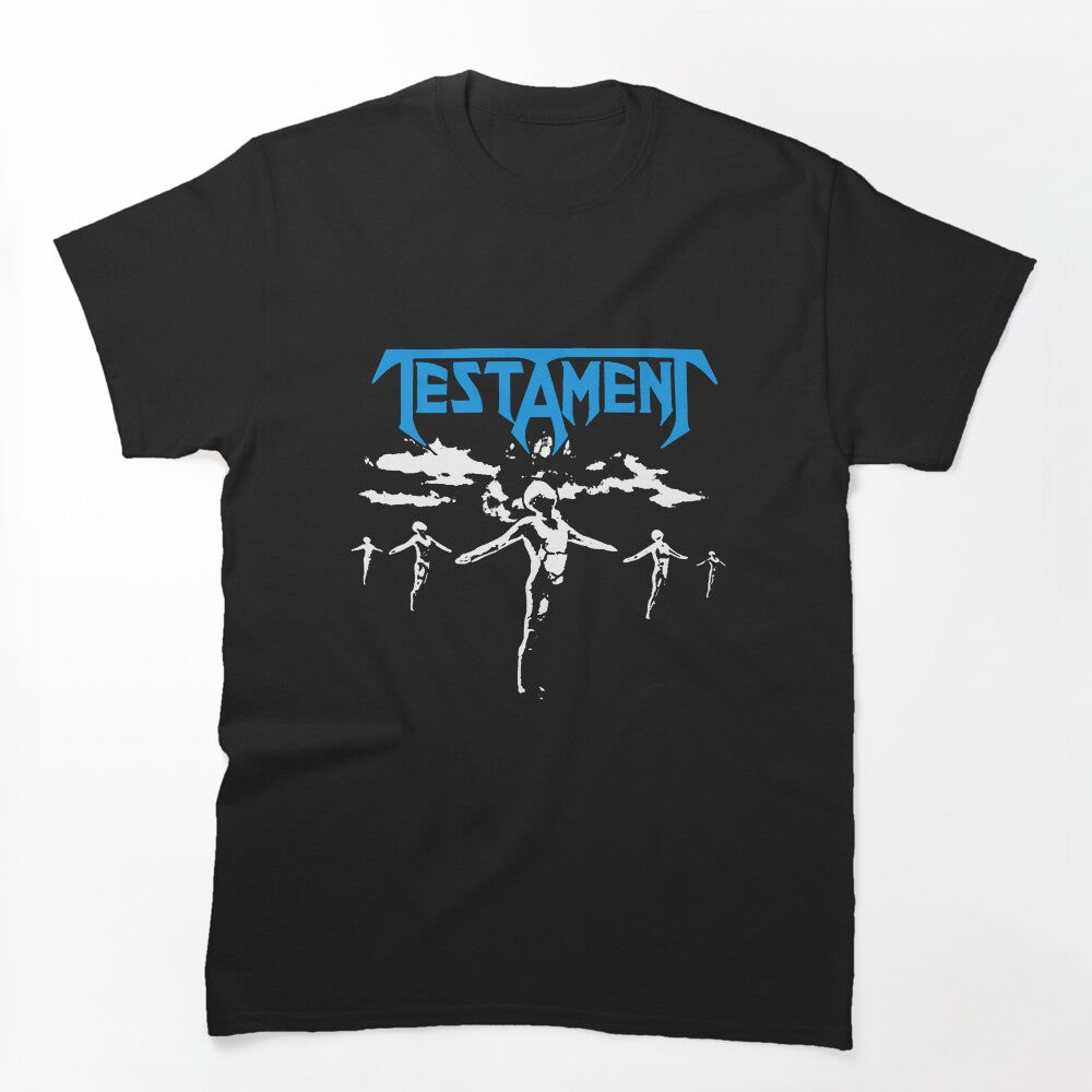 Blue Typography With Silhouette Style Speed Metal Band Shirt