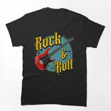 Vibrant Rock And Roll Electric Guitar Design Shirt