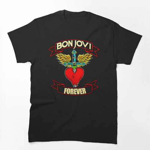 Bon Jovi Forever Rock Band Heart And Dagger Shirt