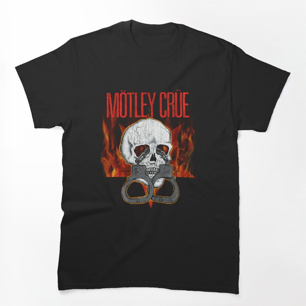 Mötley Crüe Skull Flames Metal Design Shirt