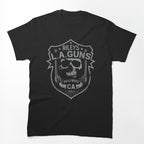Riley's L A GUNS Official Logo Grey Skull Shirt