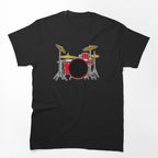 Drum Kit Music Notation Drummer Musician Shirt