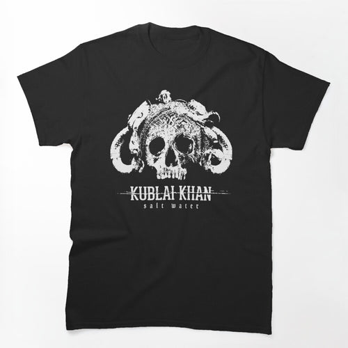 Detailed White Horned Skull Symbol Shirt