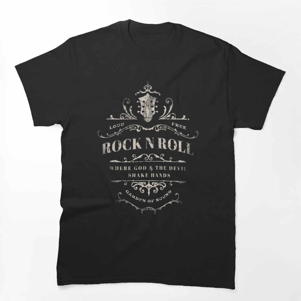 Rock N Roll - Where God And The Devil Shake Hands Shirt