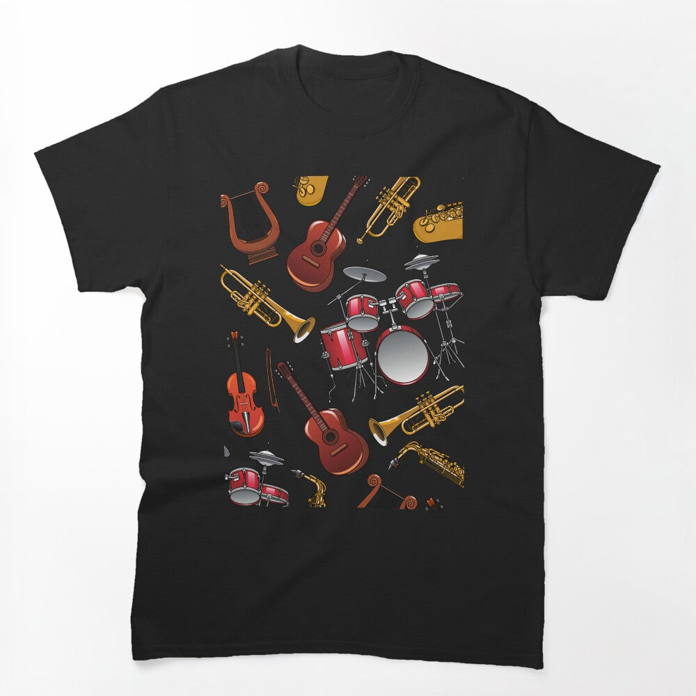Music Instruments Drum Set Jazz Rock Bands Shirt