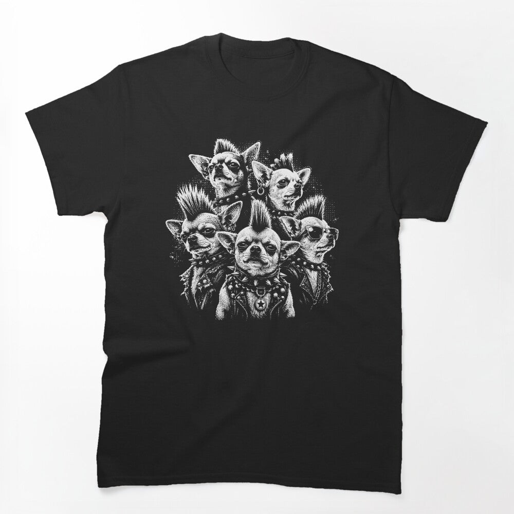 Punk Chihuahua Dogs Funny Punk Rock Dog Lover Design Shirt