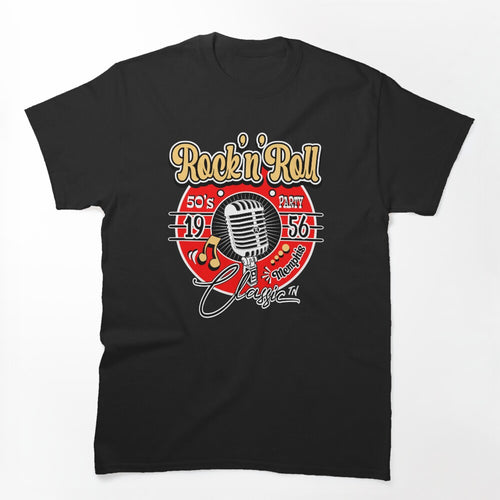 Rockabilly Music Vintage 50s Sock Hop Rock N Roll Doo Wop Microphone Shirt