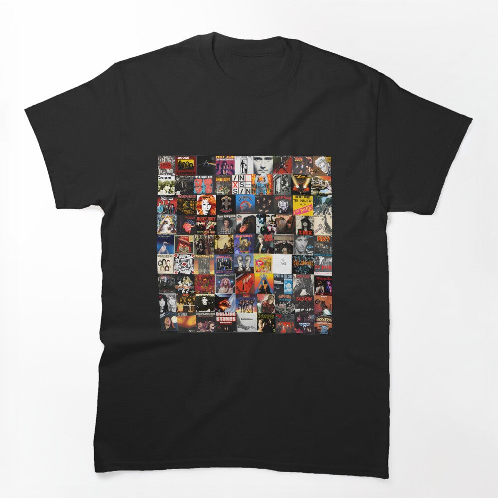 Rock Vinyl Record Collage Art Design For Music Lovers Shirt