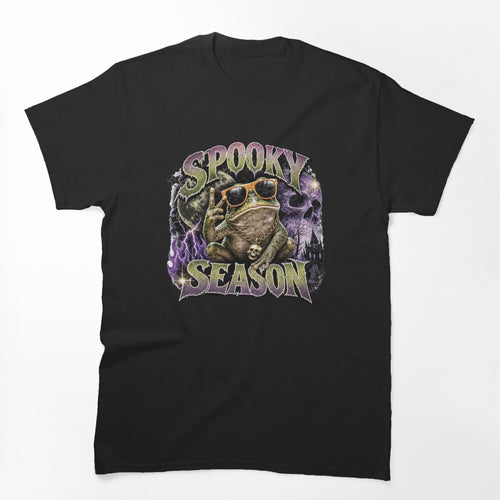Spooky Season Cool Frog 90s Bootleg Toad Sunglasses Gold Chain Shirt
