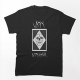 Lady Strange Skull Design White Logo Shirt