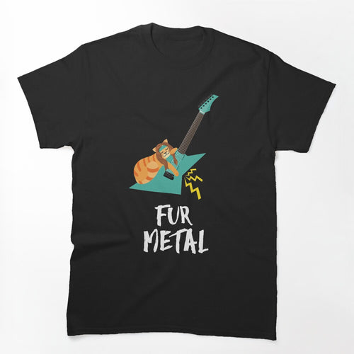 Funny Cat Guitarist Hair Metal Shirt