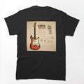 Technical Diagram Drawing Of An Electric Guitar Shirt