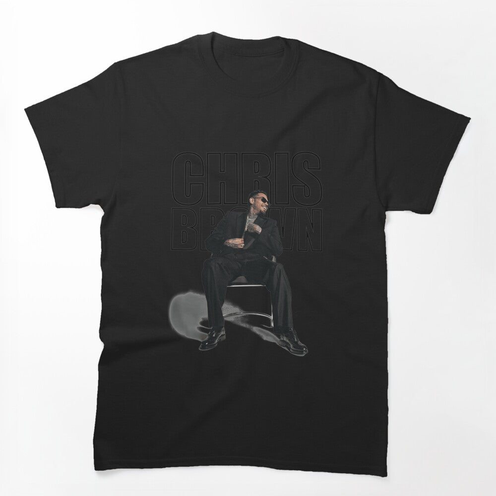 Chris Brown Modern Outline Minimalist Graphic Design Shirt